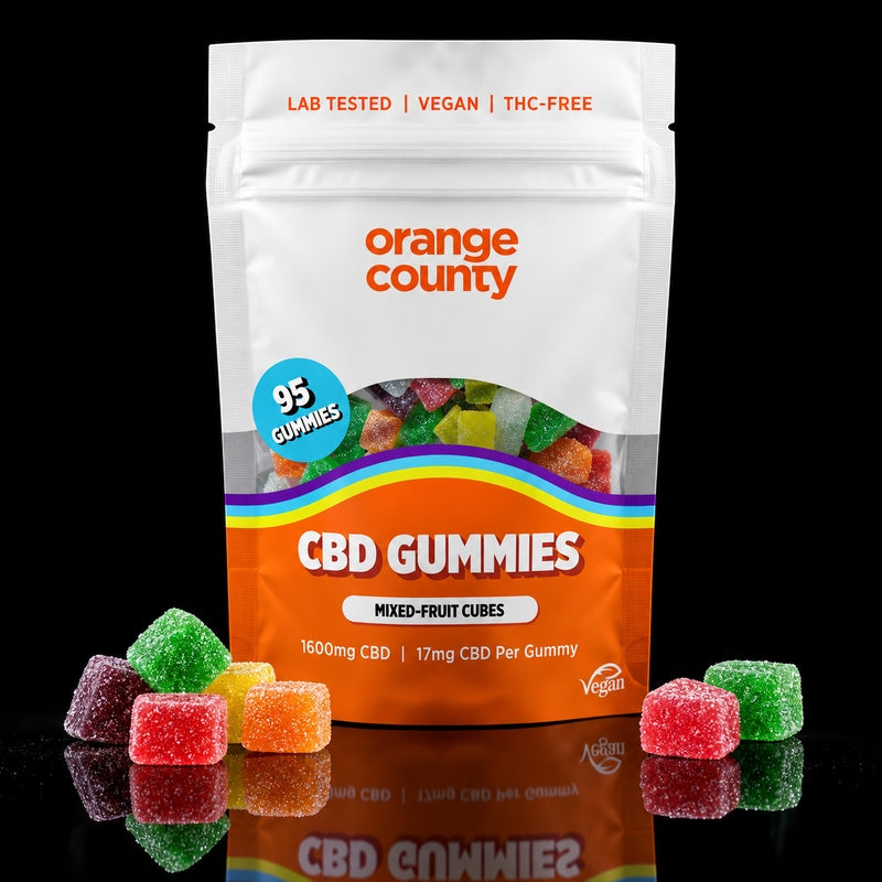 Orange County CBD Gummy Cubes Mixed Fruit – 1600 mg CBD – 500 g
