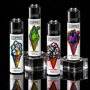 Briquet Clipper Classic Large Eis Waffeln – 4 Modèles