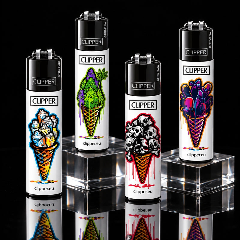 Briquet Clipper Classic Large Eis Waffeln – 4 Modèles